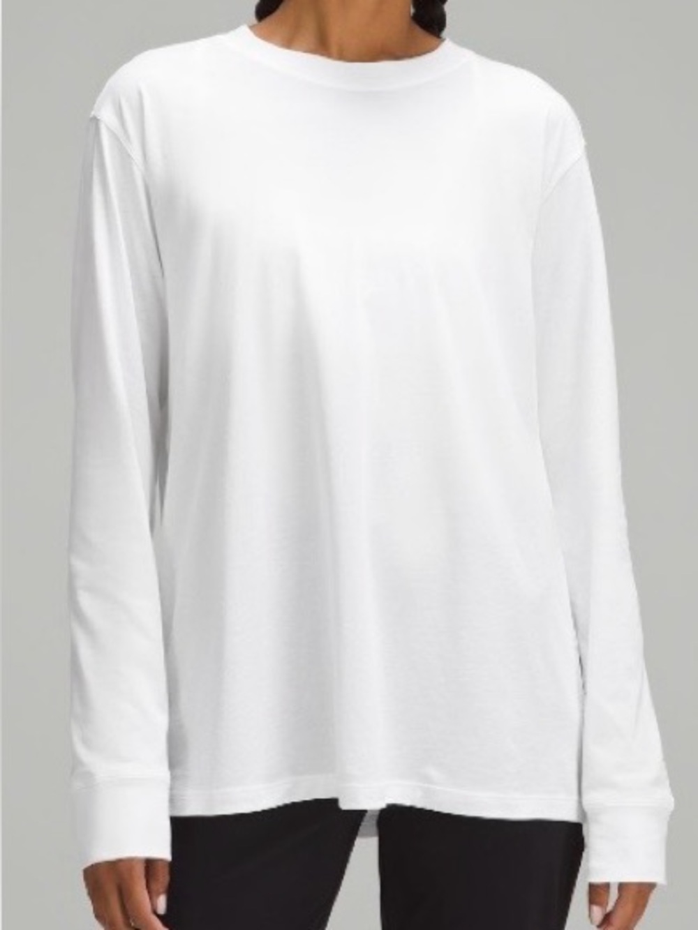 Lululemon All Yours White Long Sleeve Crewneck Women's Tee